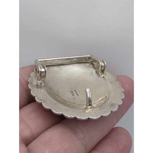 Vintage Native American R.Jim Sterling Silver 925 Turquest Belt Buckle main image 11